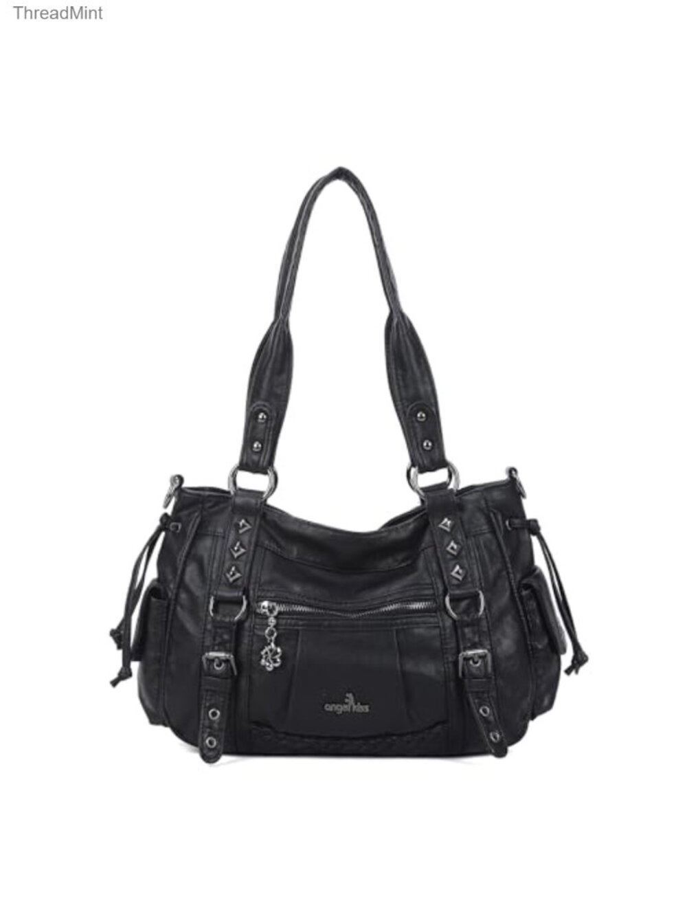 Vegan Leather Hobo Handbag Multi Pocket Shoulder Satchel Tote 13" Laptop